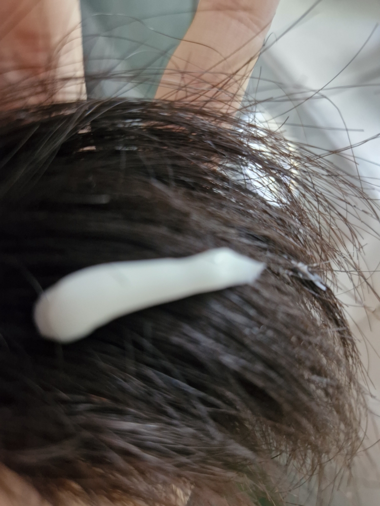 Real user review photo of protein booster hair treatment [green breeze]
