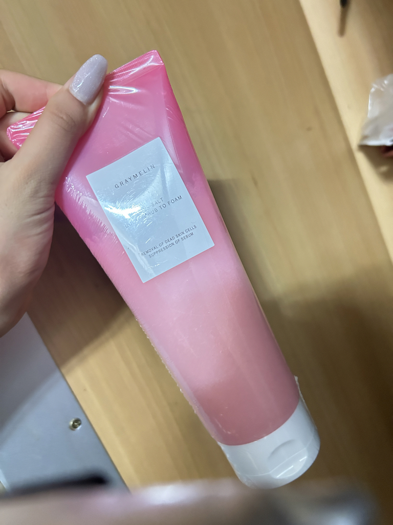 粉红盐身体磨砂泡沫的真实用户使用照片