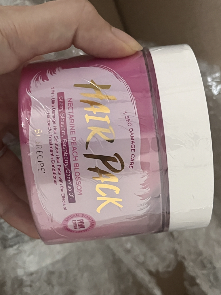 바이오레시피 (BIORECIPE) 핑크 에디션 고농축 단백질케어 마블 헤어팩 [넥타린피치블라썸] review image