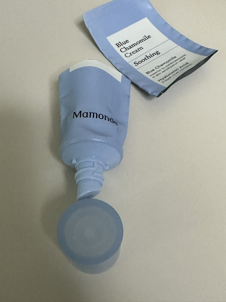 蓝色洋甘菊乳霜的真实用户使用照片