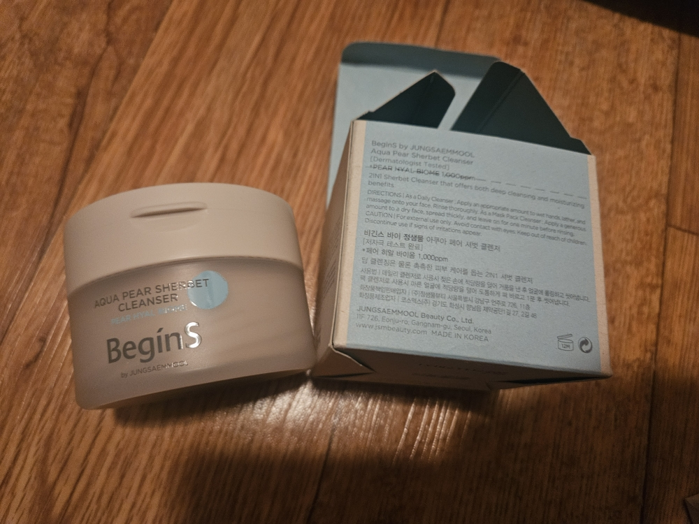 비긴스바이정샘물 (BeginSbyJUNGSAEMMOOL) 아쿠아 페어 셔벗 클렌저 review image