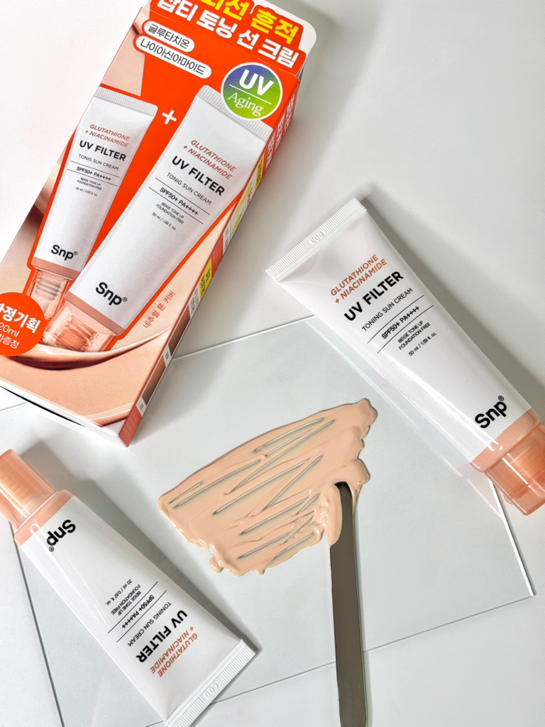 Snp (에스엔피) 글루타치온 나이아신아마이드 UV 필터 토닝 선 크림 [SPF50+/PA++++] review image