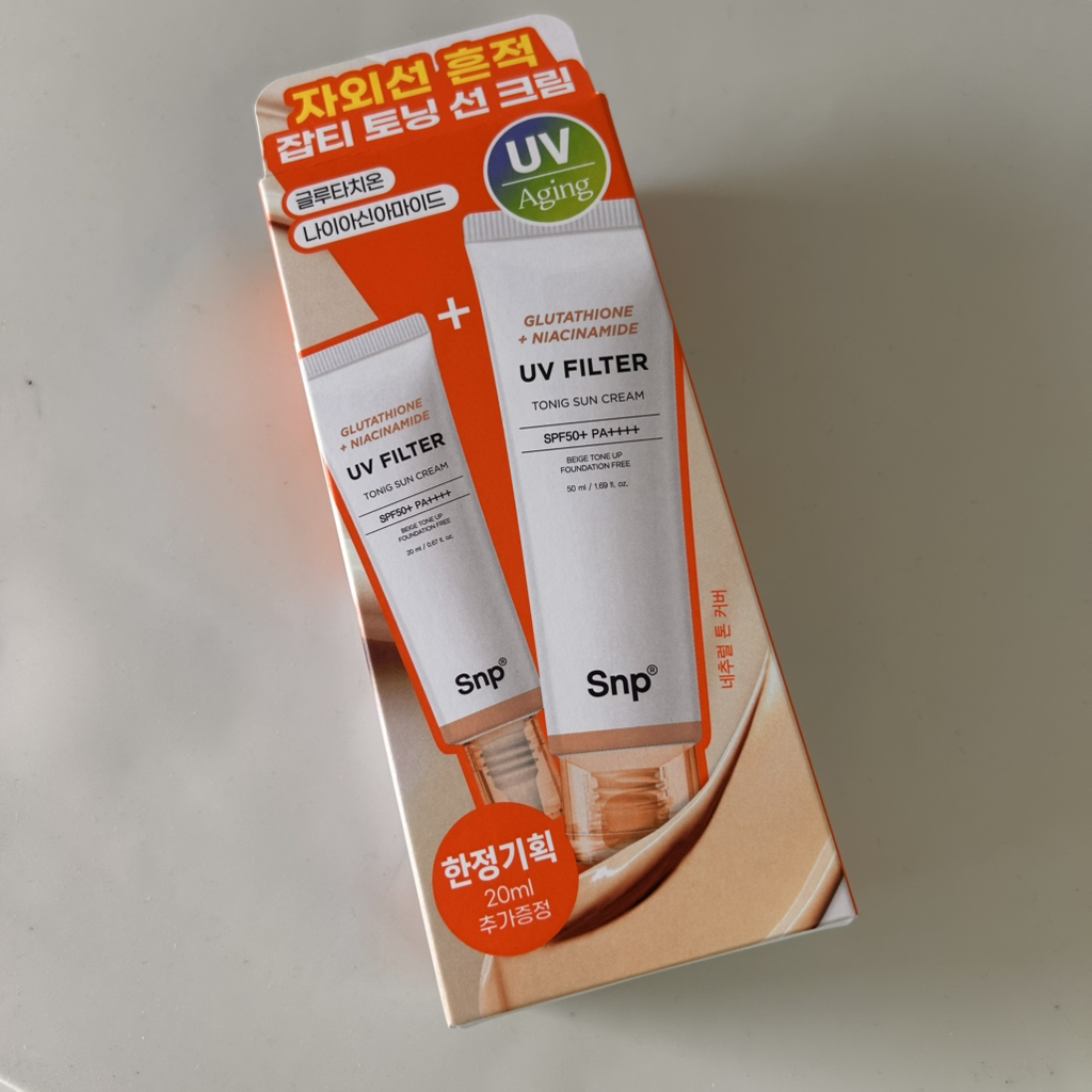 Snp (에스엔피) 글루타치온 나이아신아마이드 UV 필터 토닝 선 크림 [SPF50+/PA++++] review image