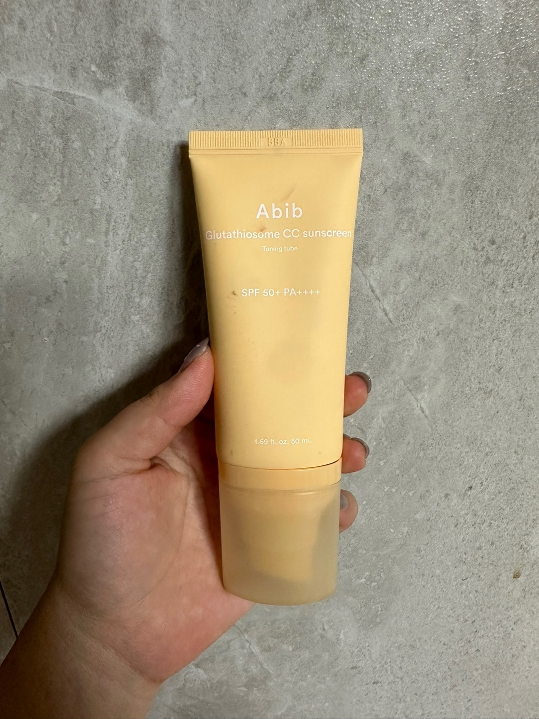 Real user review photo of Glutathiosome CC sunscreen Toning tube [SPF50+/PA++++]