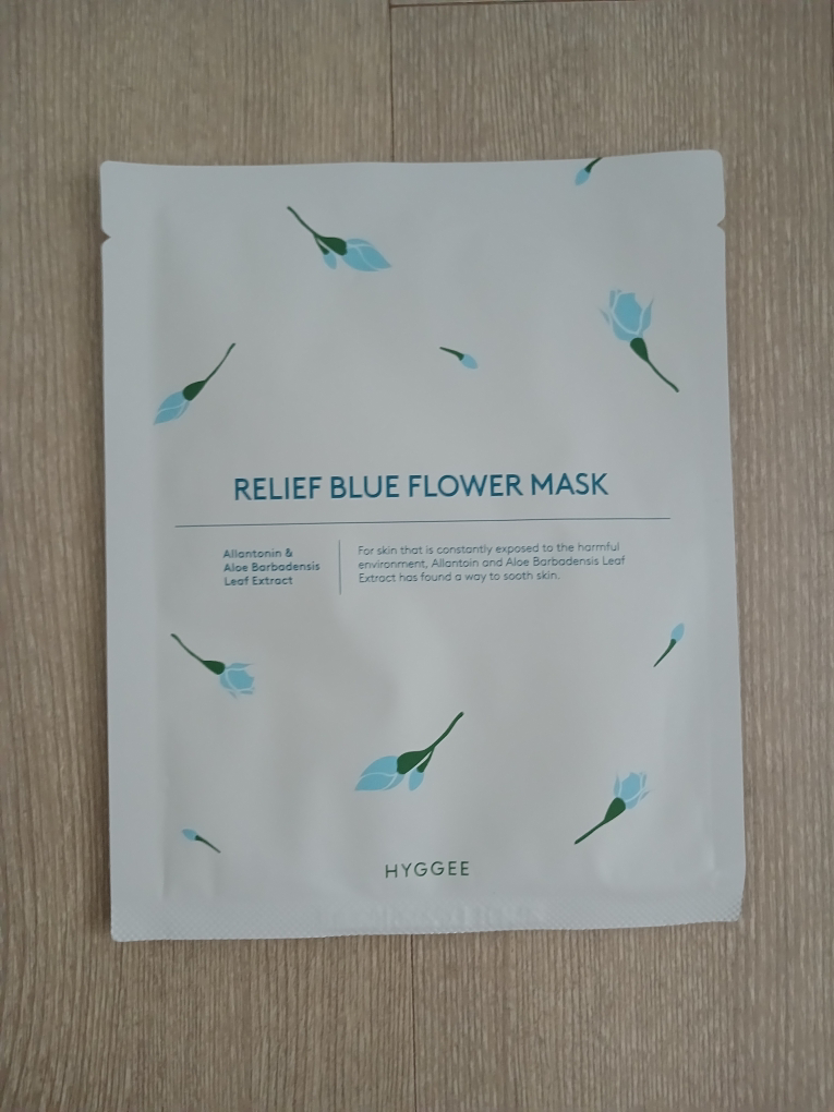 휘게 (HYGGEE) 릴리프 블루 플라워 마스크 review image
