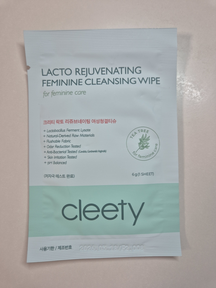 크리티 (cleety) 락토 리쥬브네이팅 여성청결티슈 [티트리] review image