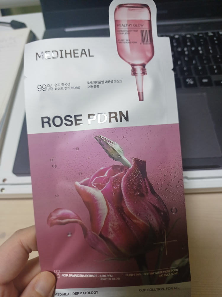 Real user review photo of Essential Mask [Rose PDRN Healthy Glow]