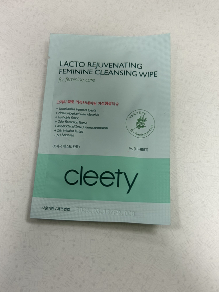 cleety 乳酸再生女性清洁湿巾[茶树] common.review image